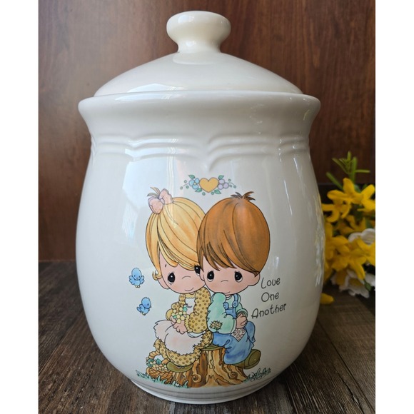 Vintage 90s Precious Moments Cookie Jar Enesco 1994 Cottagecore Love One Another - Picture 1 of 10